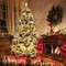 Costway 6/7 FT Pre-Lit Flocked Christmas Tree Hinged Xmas Decoration with 250/300 LED Lights